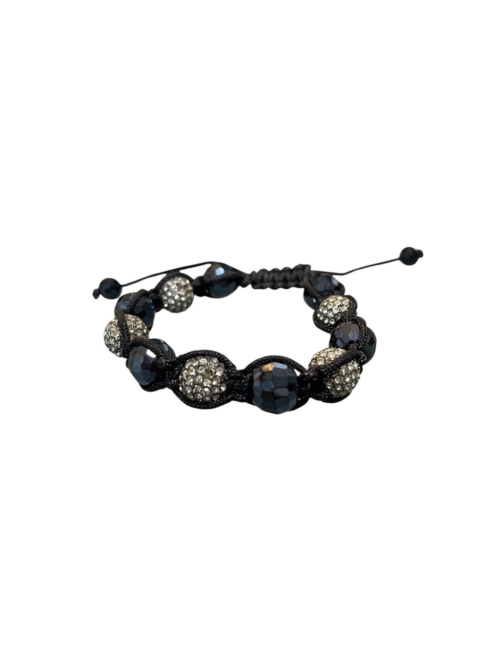π€ 5/$25 Adjustable Black and Silver Beaded Bracelet